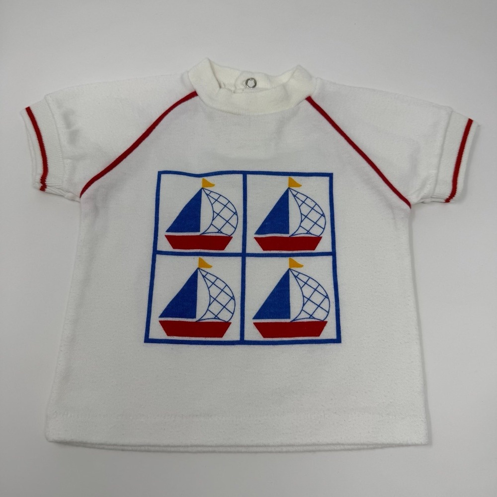 Vintage baby sears sail boat tshirt 14 lbs to 19‎ lbs